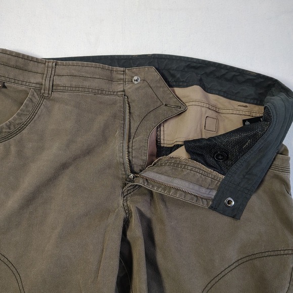KUHL Rydr Shorts Mens 36 Brown Cotton Blend Stretch Cargo Hiking Outdoor - Picture 7 of 11